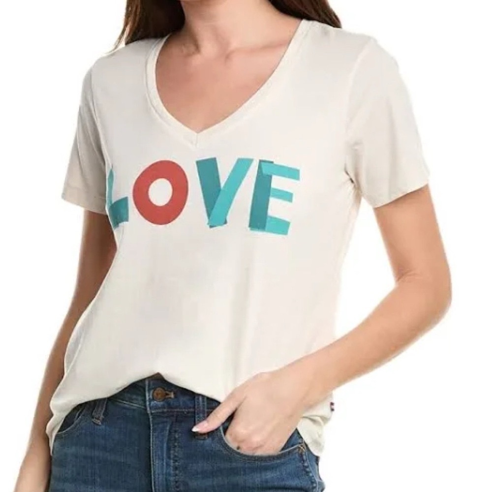Sol Angeles Women's Cream Love Graphic Tee, Size Medium